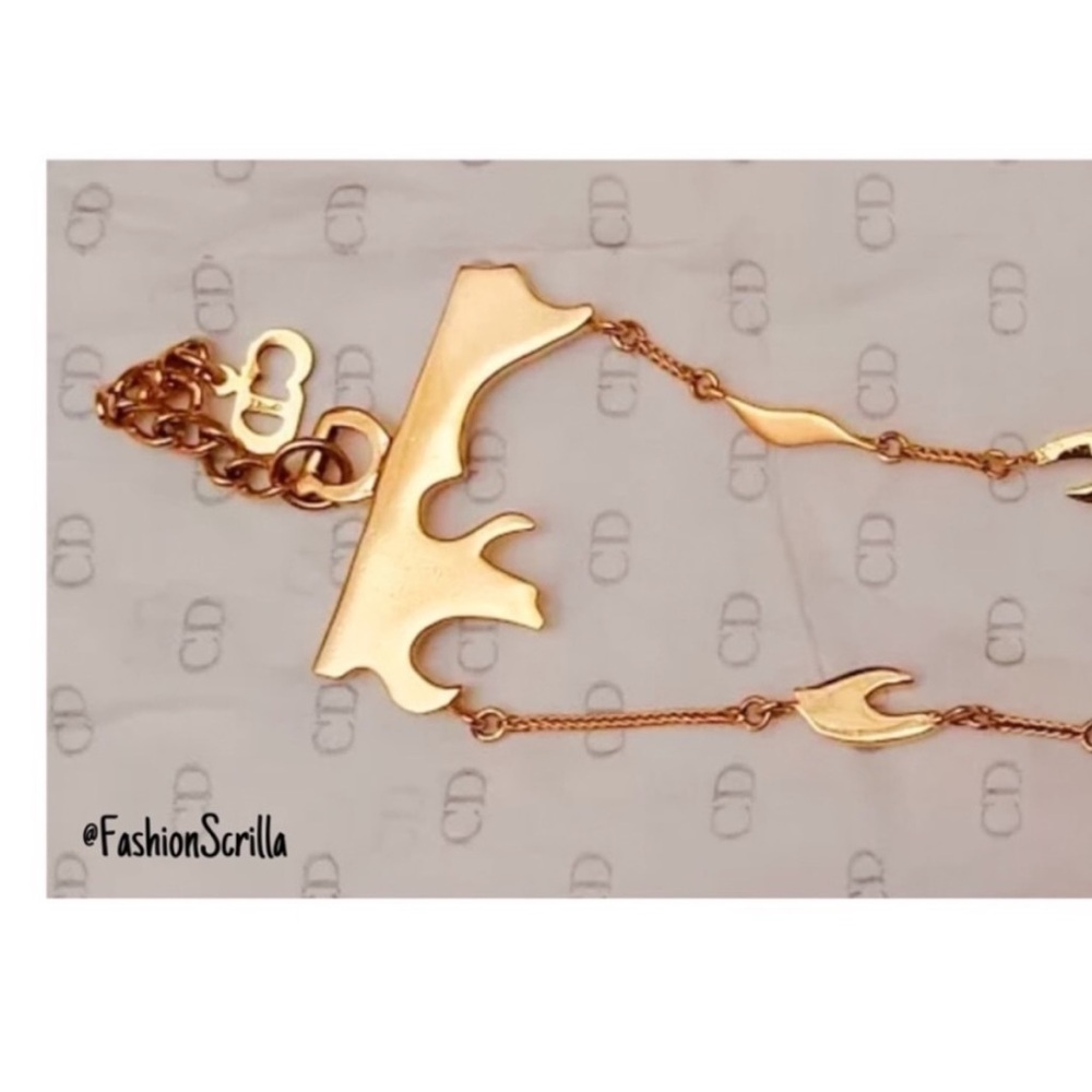 Dior John Galliano Gold Flaming “D” Logo Runway Bracelet Cuff - Picture 5 of 11
